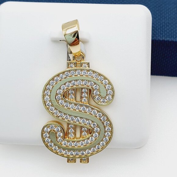 "14K Gold Plated Cubic Zircon Pendant, INUS1BR228 - Picture 1 of 9